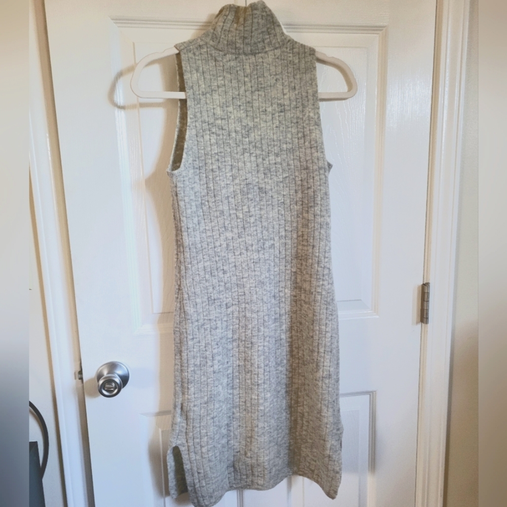Club Monaco Sleeveless Knit Sweater Dress Sz XS Gray Wool blend